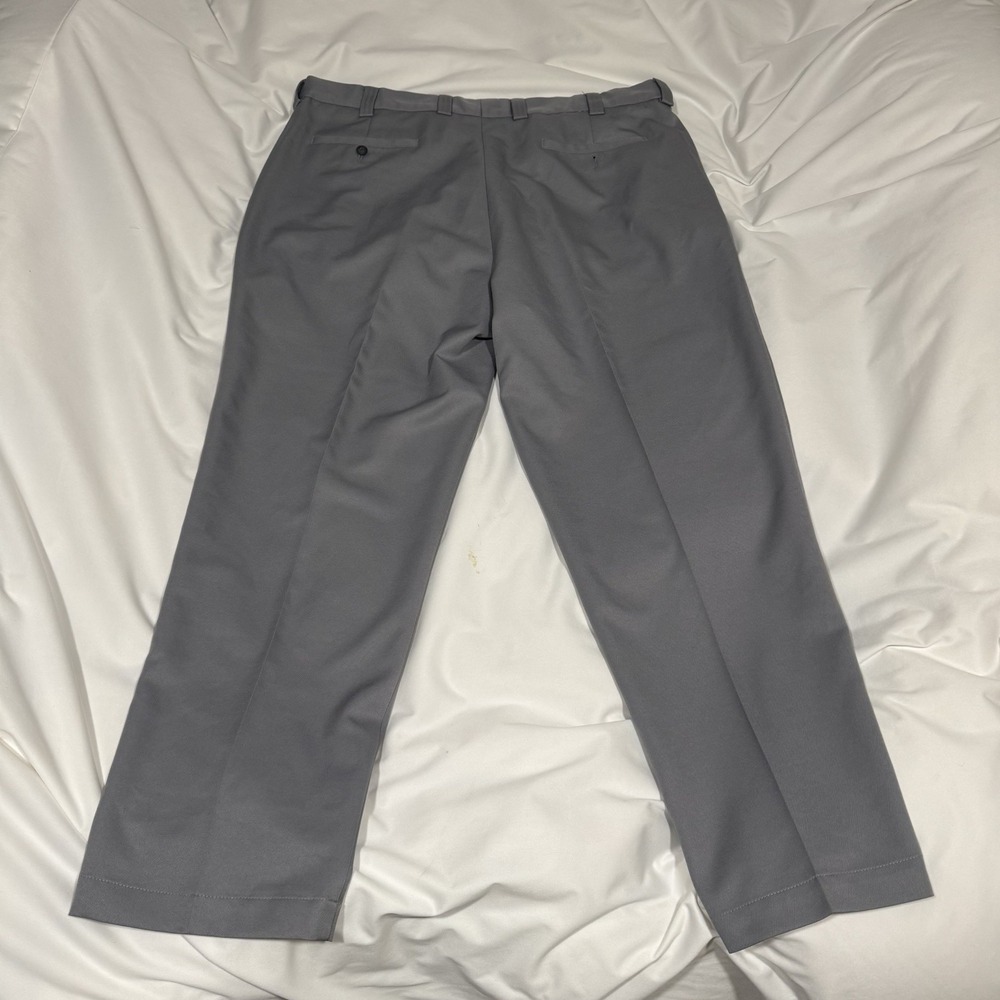Oak Hill Dress Pants Mens 46x32 Gray Pleated Premium Relaxed Fit Big Tall - Picture 4 of 6